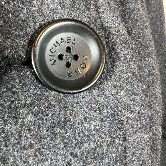 MICHAEL by Michael Kors Wool Blend Grey Pea Coat Winter Jacket Size Large EUC - Picture 6 of 14